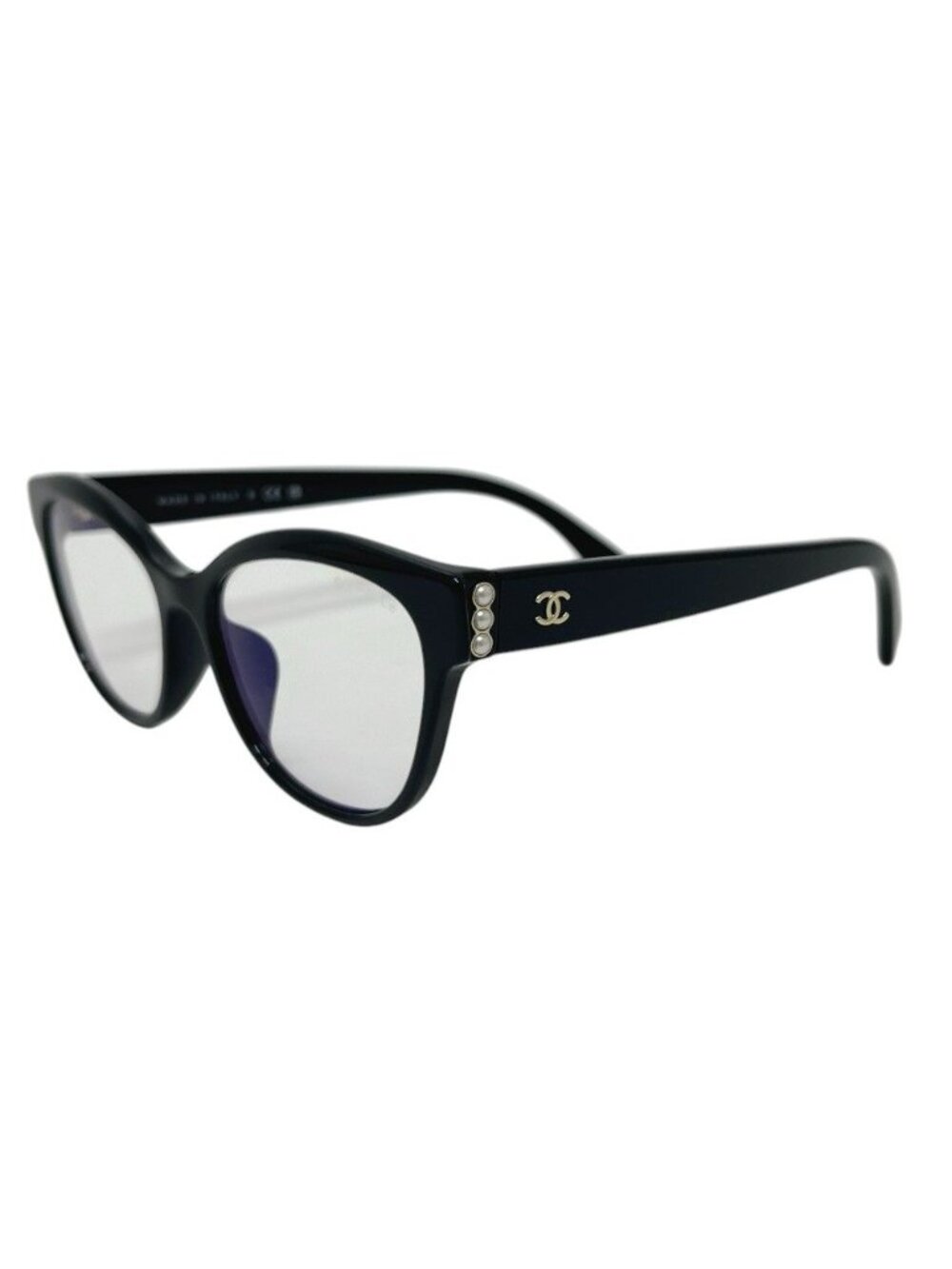 Chanel Sunglasses CC Logo Pearl Black Eyewear